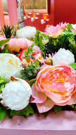 High angle view of flower bouquet