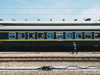 Train on railroad station platform