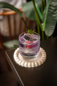 Close-up of dessert on table