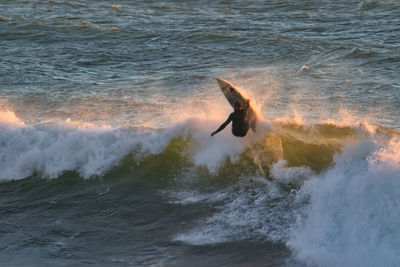 Water splashing in sea