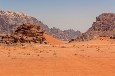 Scenic view of desert against sky