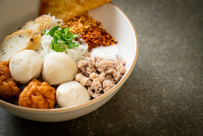 Close-up of food in bowl on table