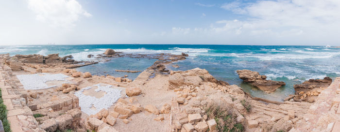 Panoramic view of beach against sky