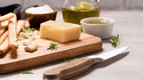 Close-up of food on table