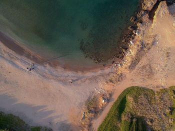 High angle view of beach