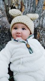 Portrait of cute girl in snow