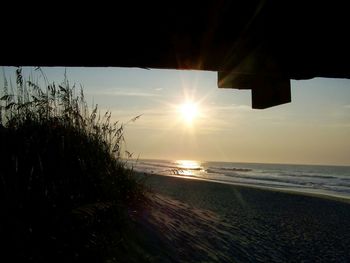 Scenic view of sea at sunset