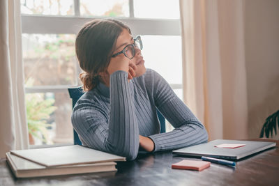 Businesswoman working at office