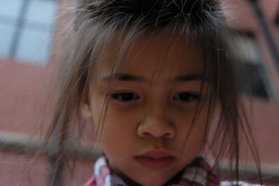 Close-up portrait of cute girl