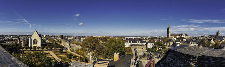 High angle view of townscape against sky