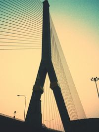 Low angle view of building at sunset