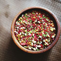 Close-up of sweet food in bowl on table