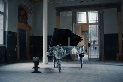 Digital composite image of abandoned building