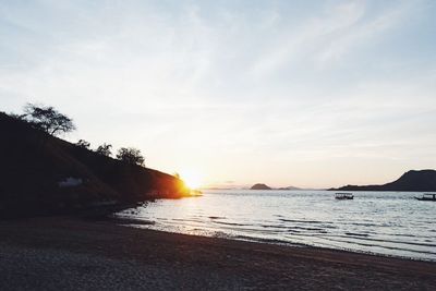 Scenic view of sea at sunset