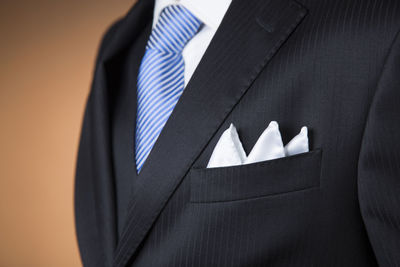 Close-up of businessman wearing suit