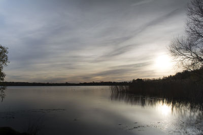 Sunset over lake