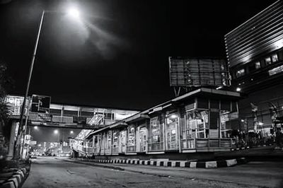 Illuminated street light at night
