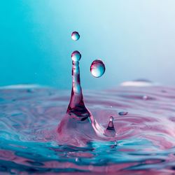 Macro shot of water splashing