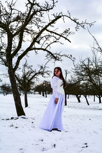 Winter girl in the snow