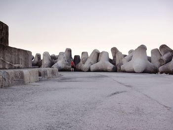 Rocks against clear sky