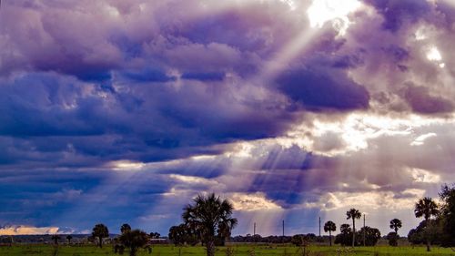 Storm clouds over landscape