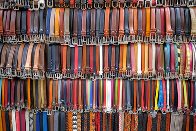 Full frame shot of multi colored market stall