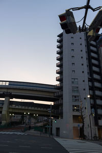 Low angle view of building against clear sky