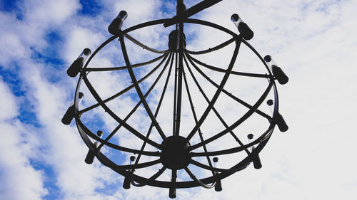 Low angle view of basketball hoop against sky