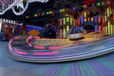 Close-up of illuminated carousel