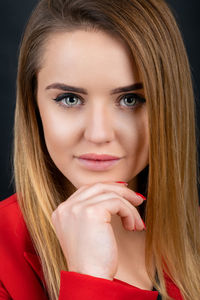 Close-up portrait of a beautiful young woman