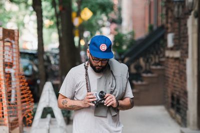 Portrait of man photographing
