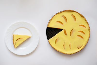 High angle view of bread in plate