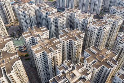 High angle view of buildings in city