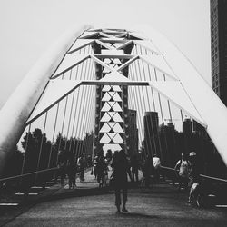 Woman standing in city