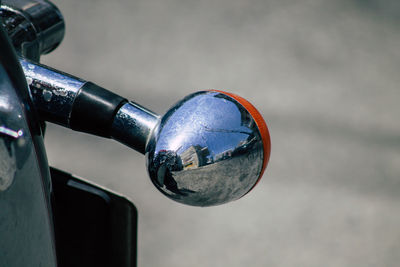 Close-up of motorcycle light