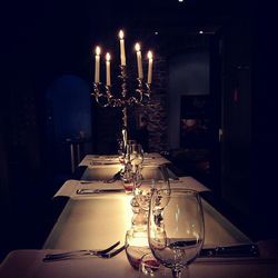 Illuminated lamp at night