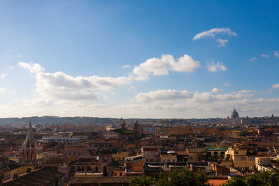 High angle view of townscape against sky