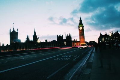 City street at sunset