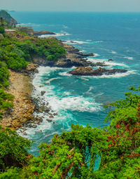 High angle view of sea against sky