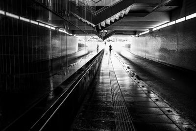 Empty underground walkway