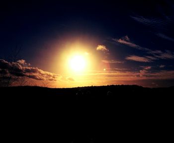 Silhouette of landscape at sunset