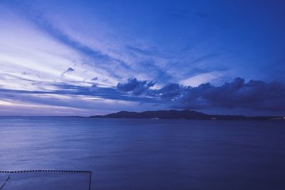 Scenic view of sea against sky at sunset