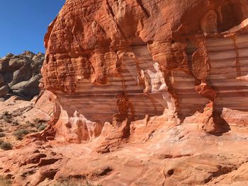 Low angle view of rock formation