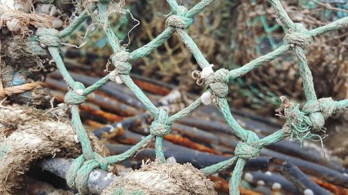 Full frame shot of rope fence