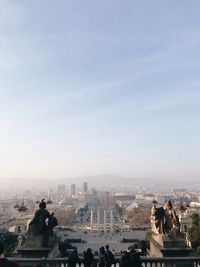 High angle view of buildings in city