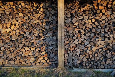 Full frame shot of logs