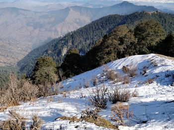 Scenic view of snowcapped mountains