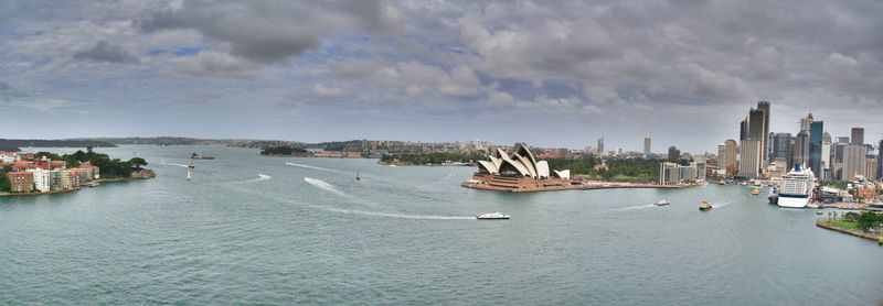 Sailboats in city