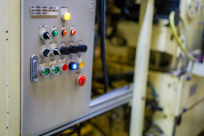 Close-up of control panel