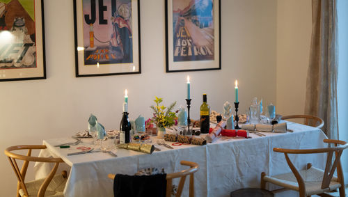 Empty chairs and table at home